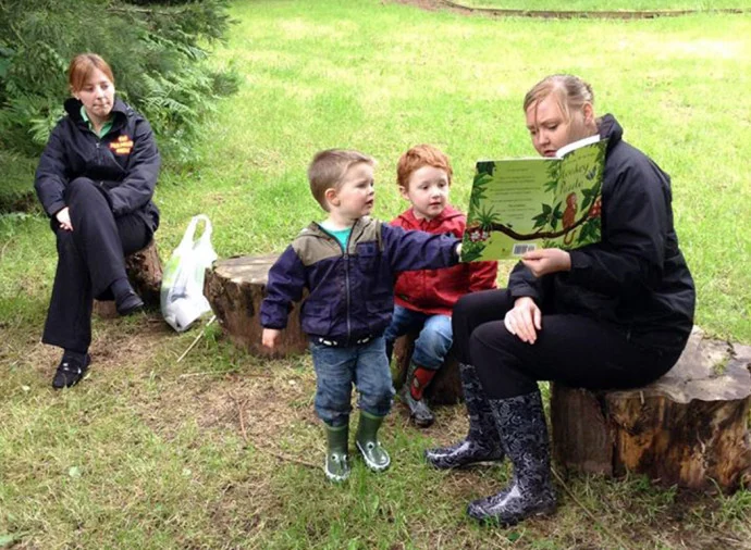 Children exploring outdoors